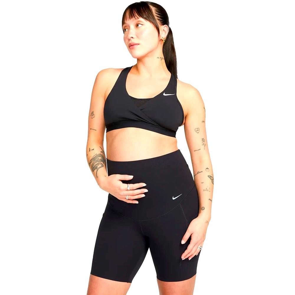 Nike Zenvy Gentle-Support High-Waisted 8" Biker Shorts w/ Pockets (Maternity)